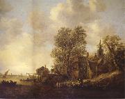 REMBRANDT Harmenszoon van Rijn View of a Town on a River china oil painting artist